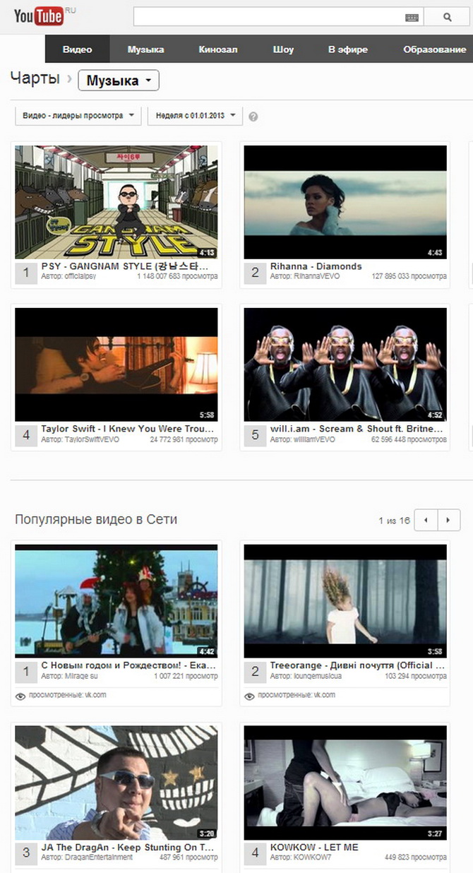 Миллион просмотров и №1 на YouTube